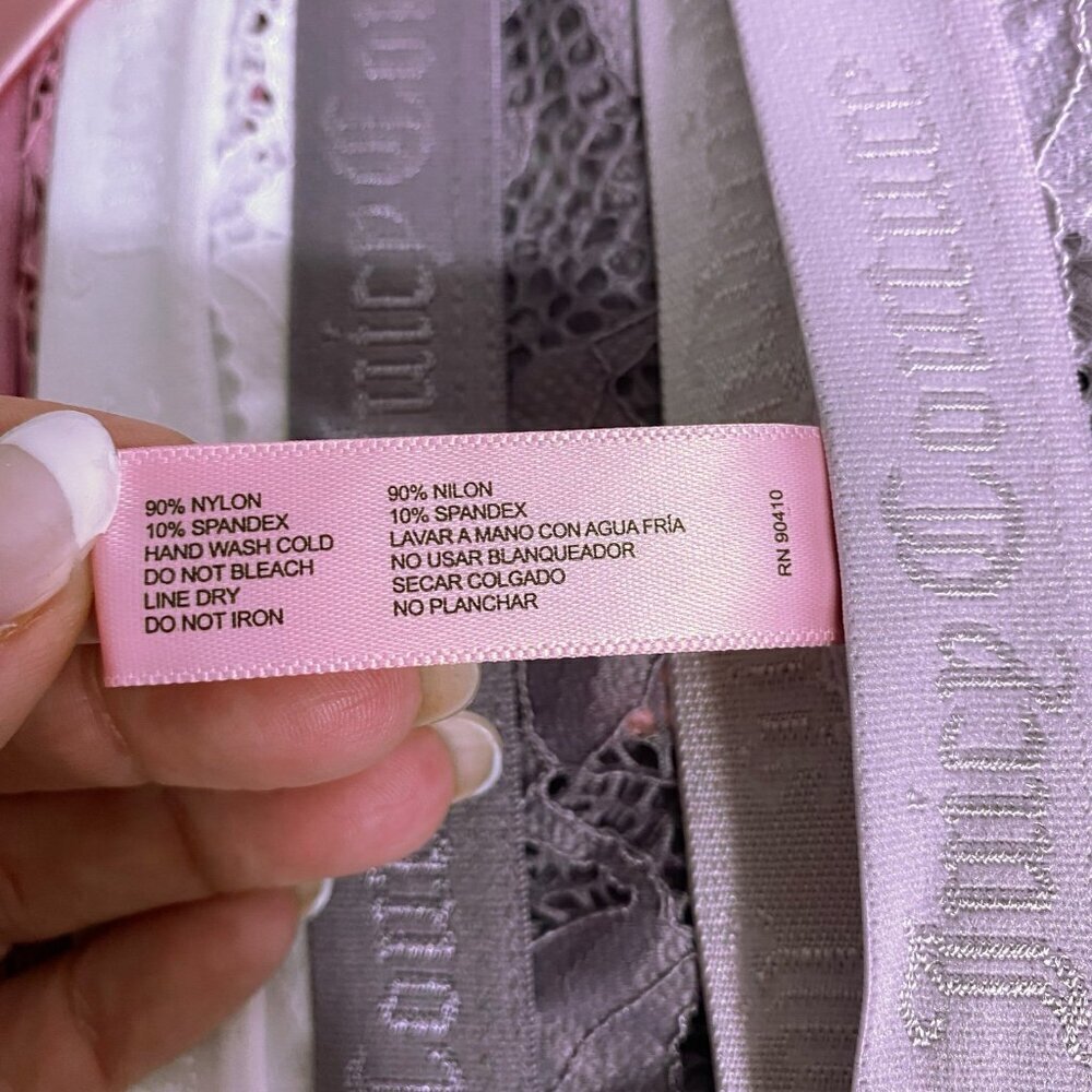 Juicy Couture Cheeky Purple White Pink Black 5 Piece Lace Panty Set NWT - Picture 9 of 9